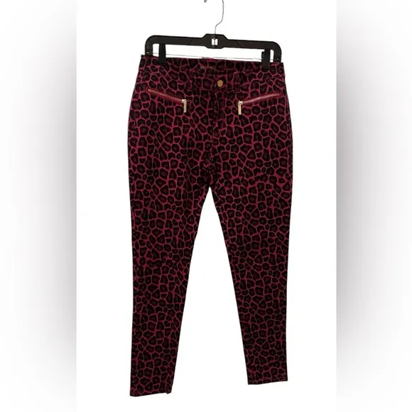 Micheal Kors leopard print Skinny jeans- Hot Pink