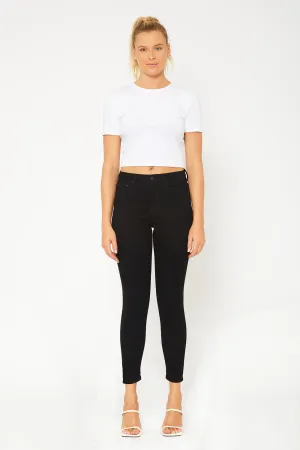 Mid-rise black skinny denim