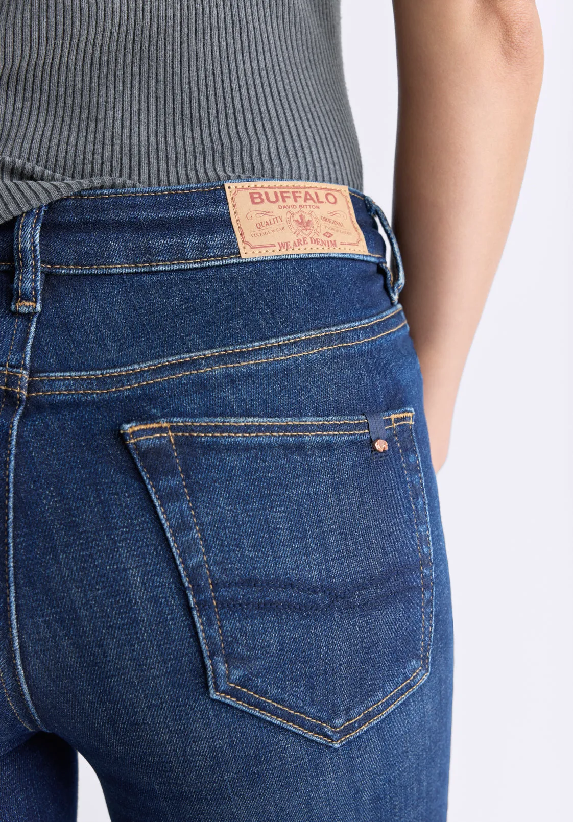 Mid Rise Bootcut Queen Women's Jeans, Vintage Indigo - BL15991