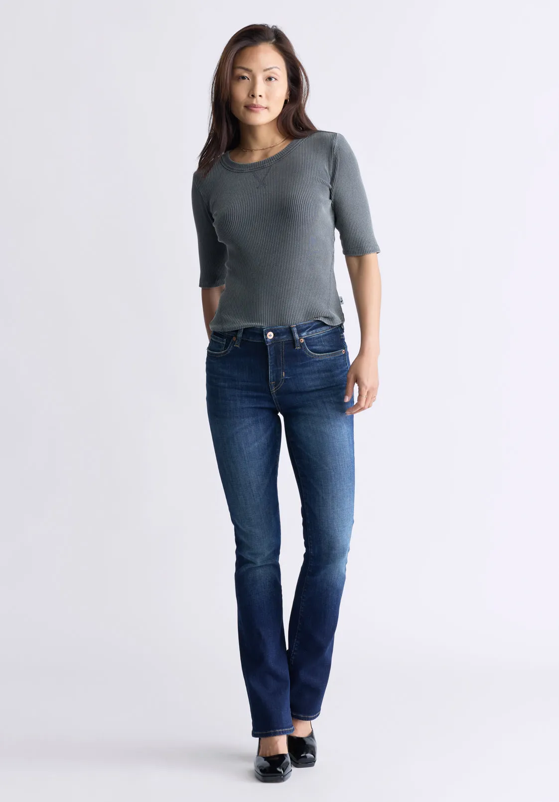 Mid Rise Bootcut Queen Women's Jeans, Vintage Indigo - BL15991