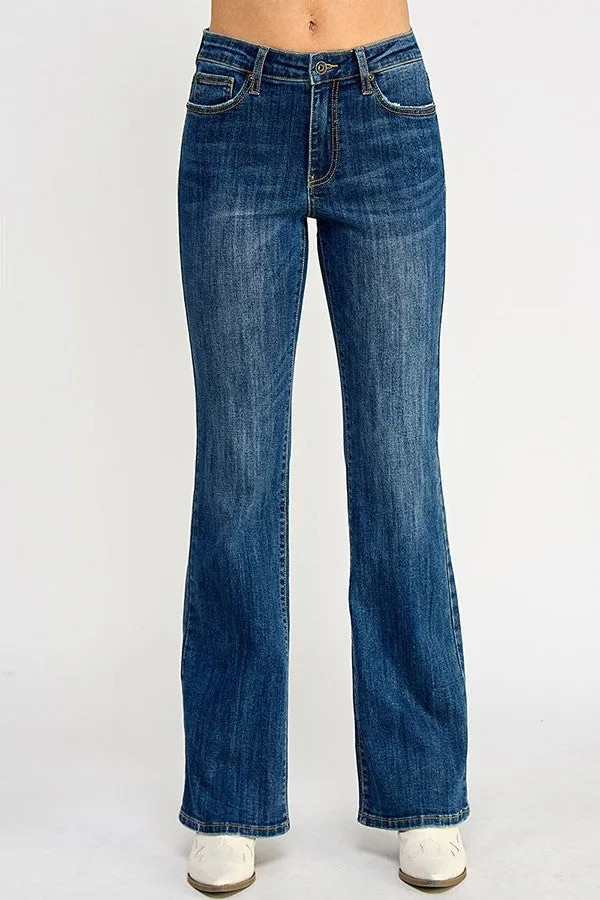Mid Rise Skinny Boot Cut with Stretch