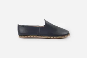 Midnight Blue Handmade Leather Loafers (Men's)