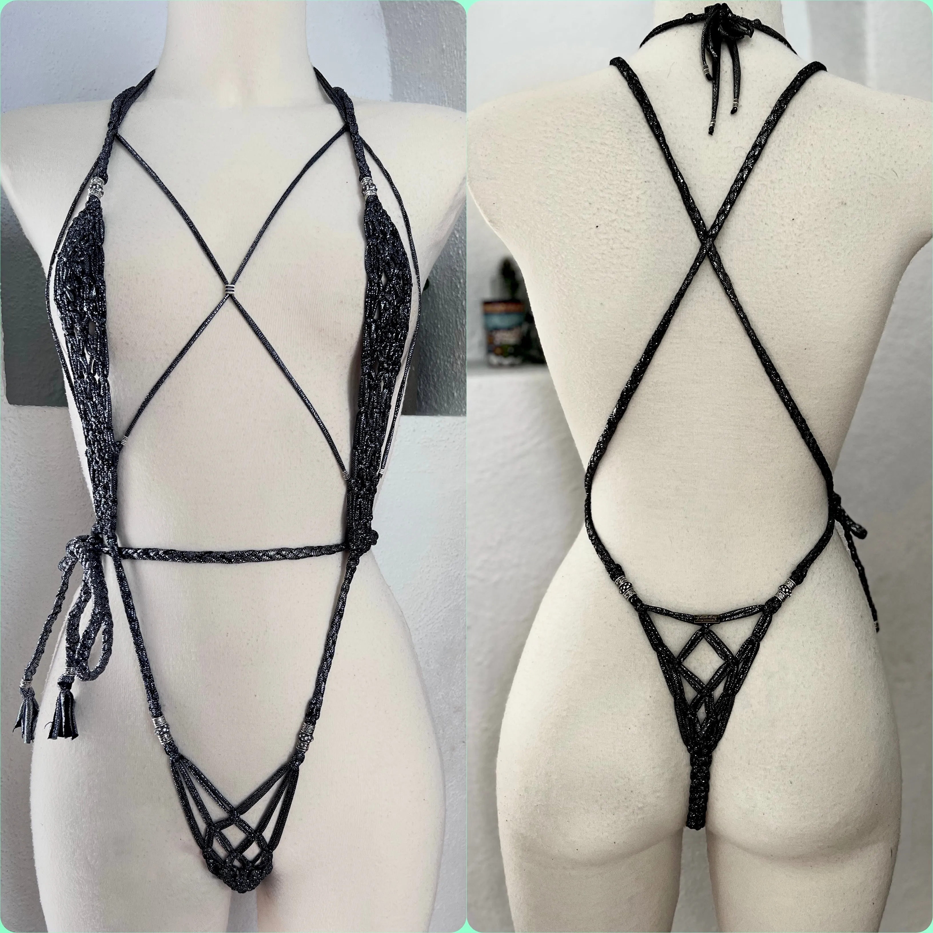 Midnight Macramé Bikini