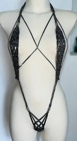 Midnight Macramé Bikini
