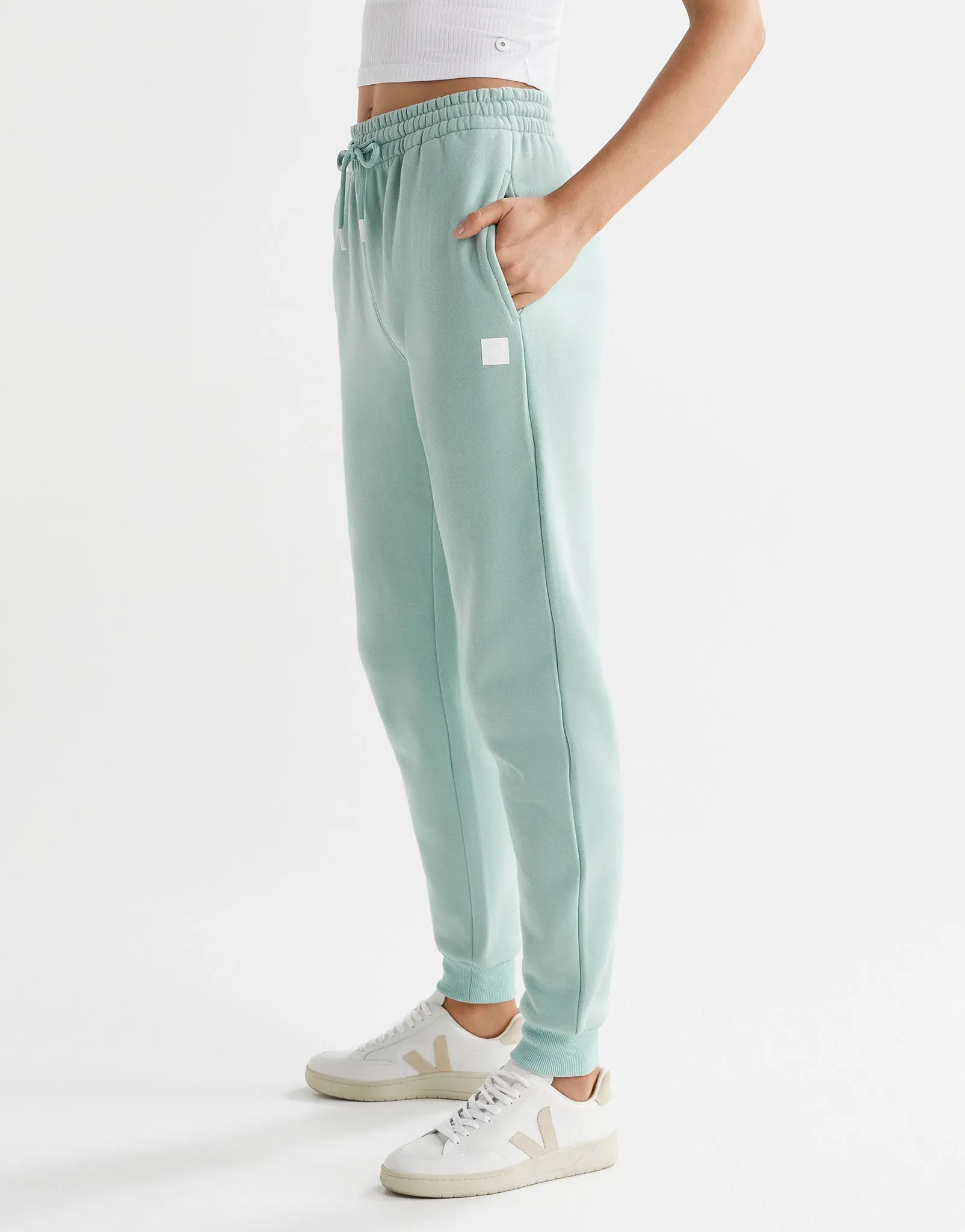 Millie Slim Fleece Trackpant - Sage Green