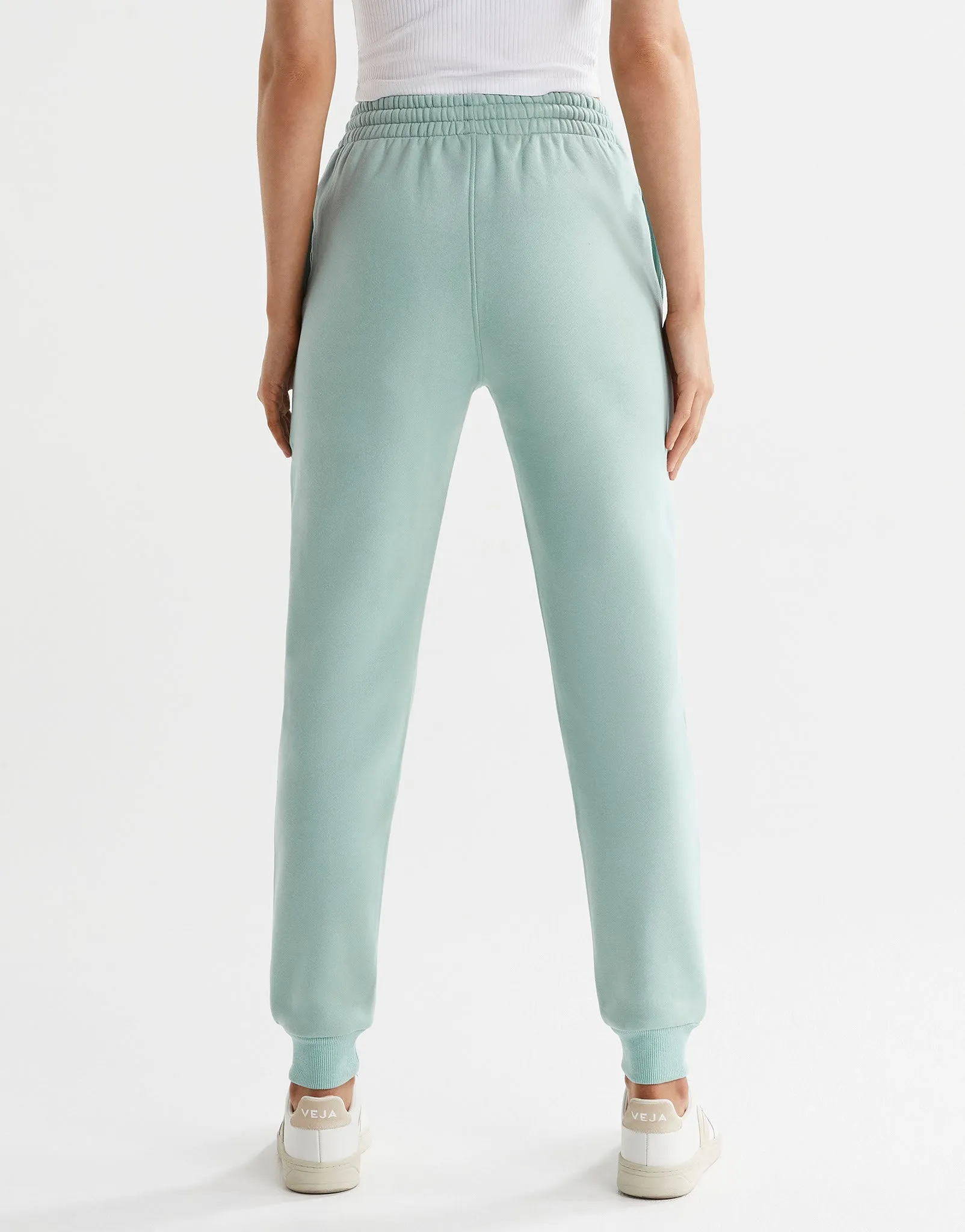 Millie Slim Fleece Trackpant - Sage Green