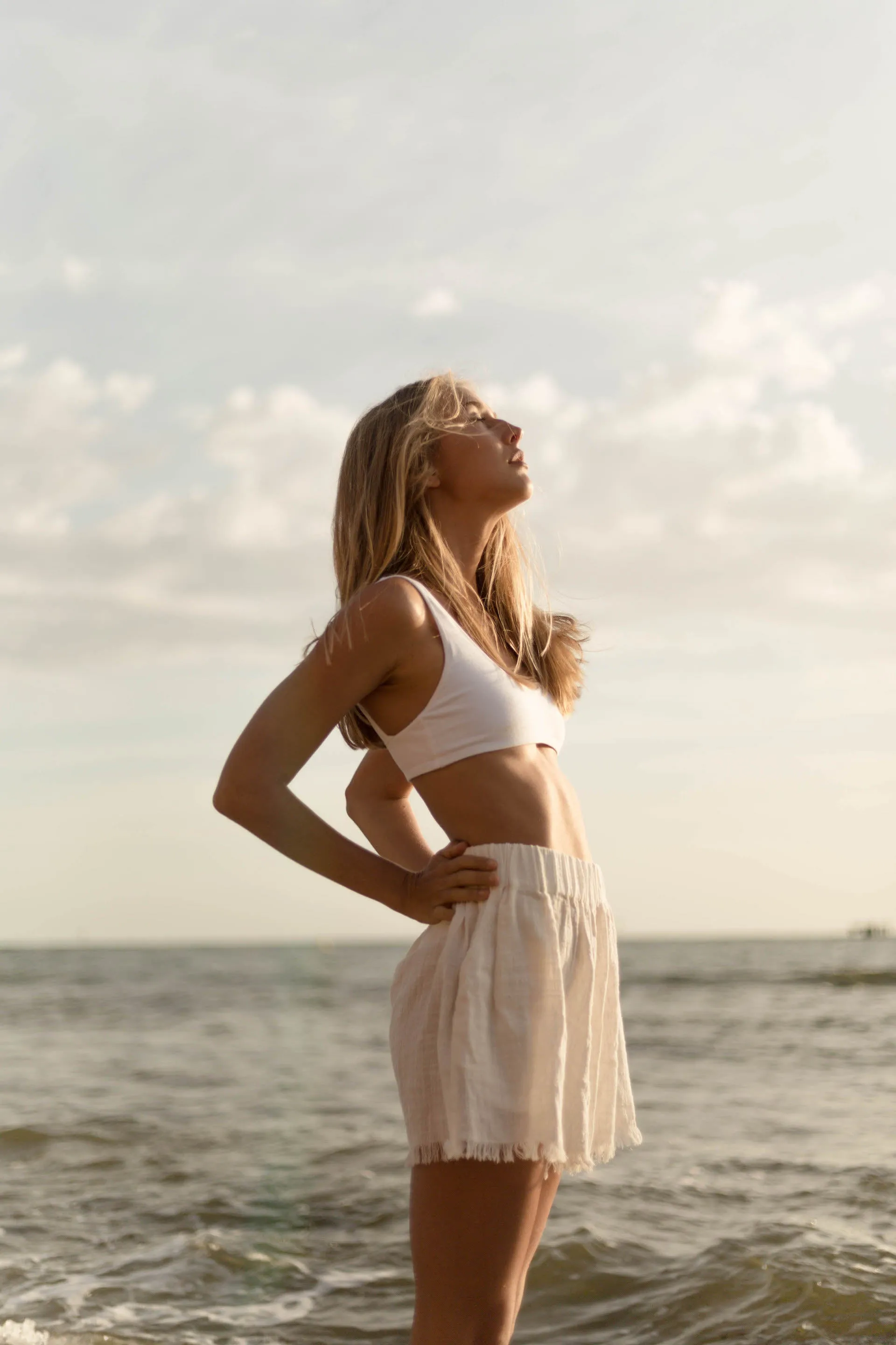 MILOU Scooped Bralette in White