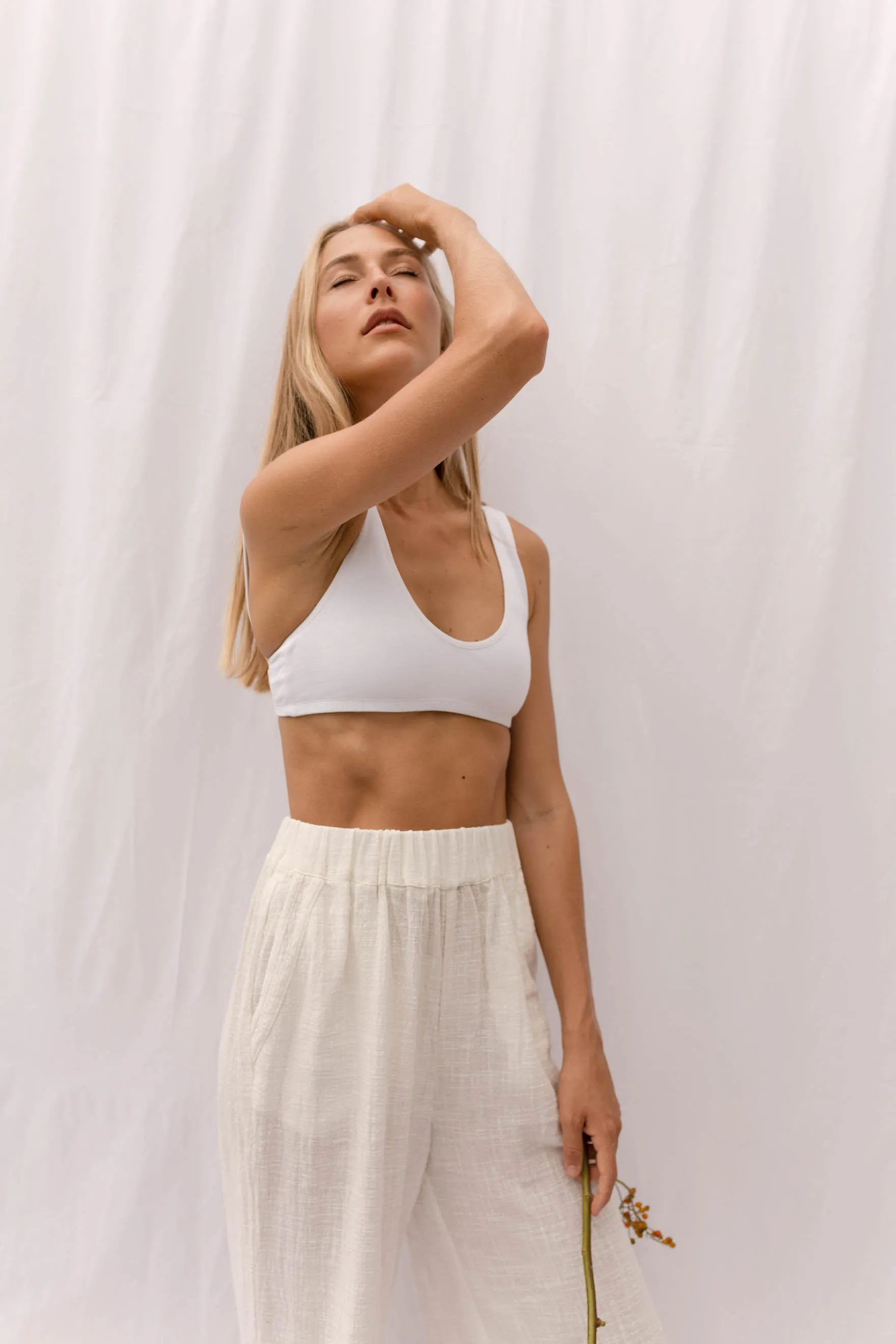 MILOU Scooped Bralette in White