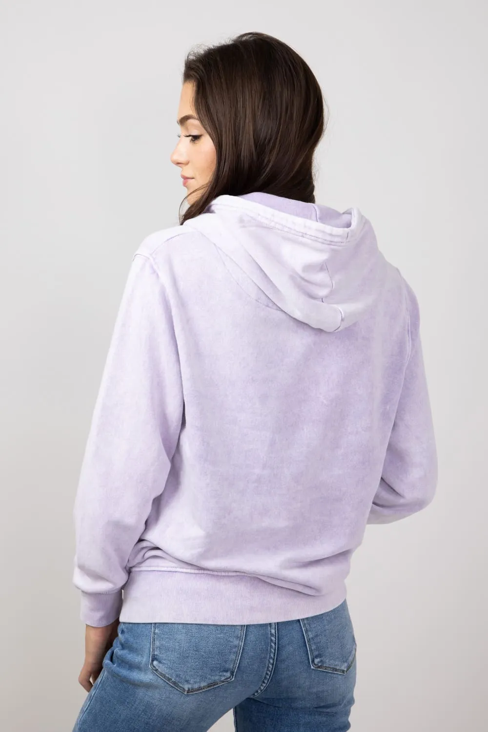 Mineral Wash Hoodie in Lilac | 708MW-LILAC