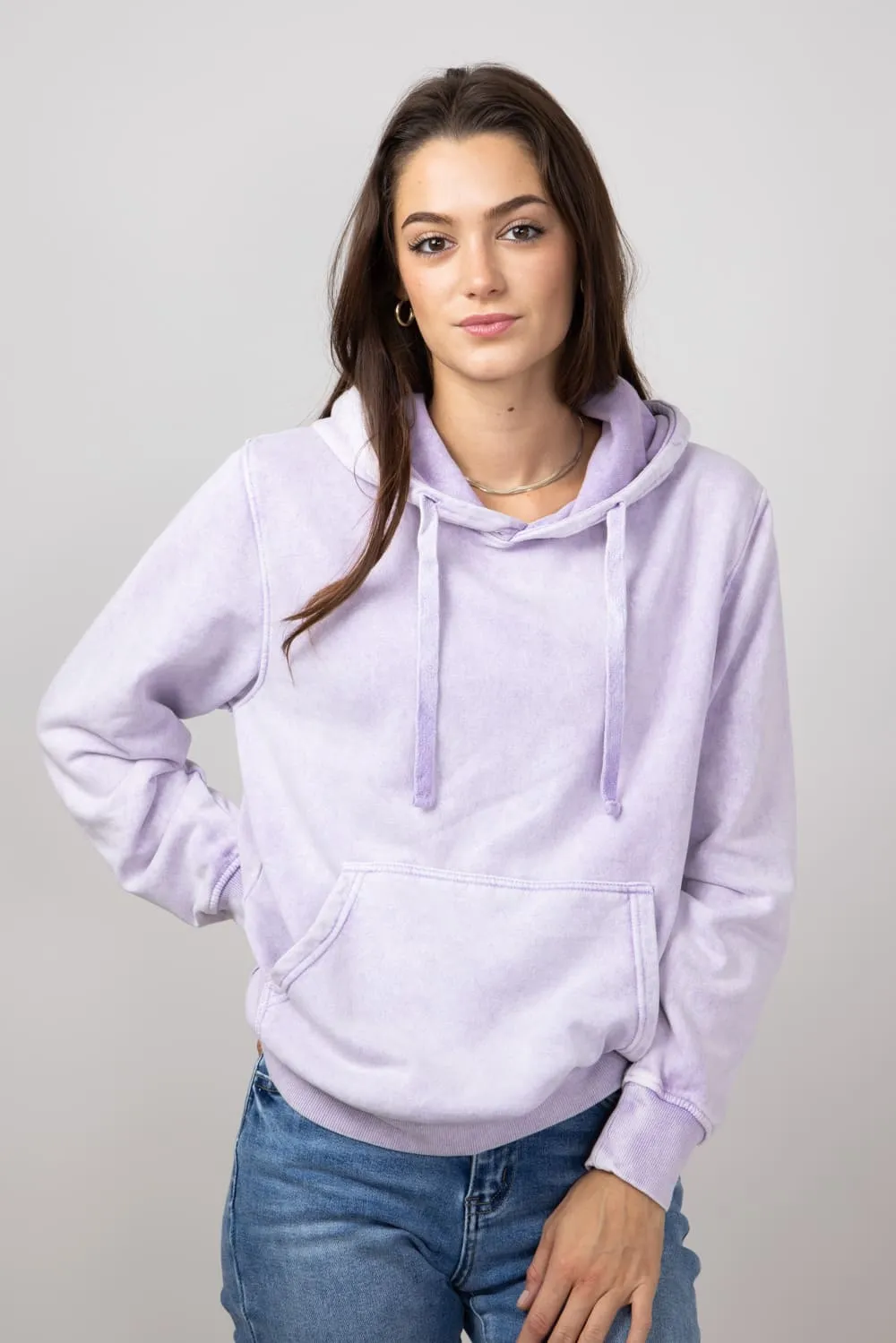 Mineral Wash Hoodie in Lilac | 708MW-LILAC