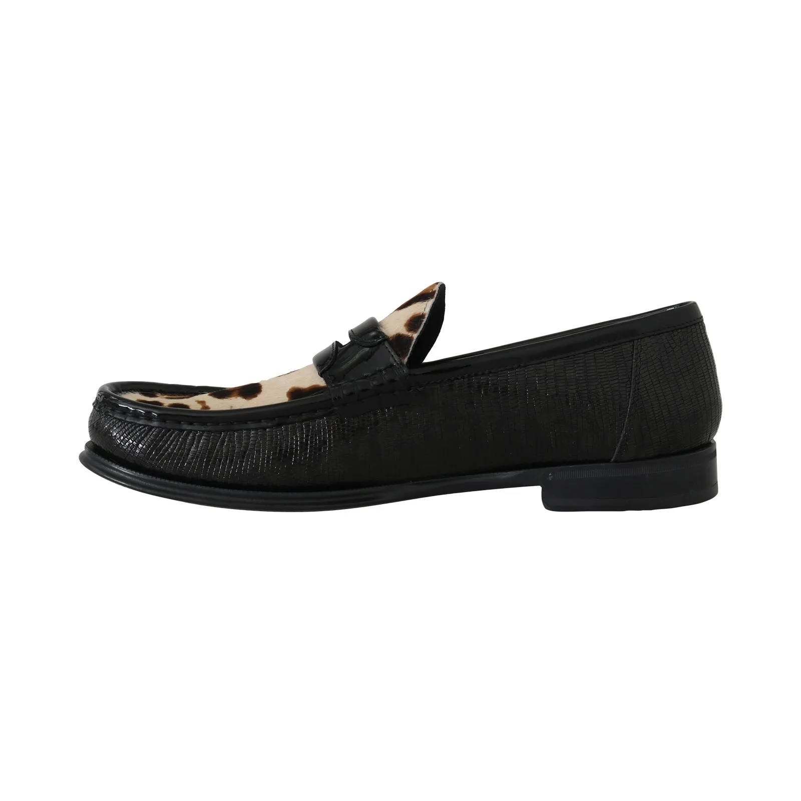 Moccasins Green Leather Pony Loafers