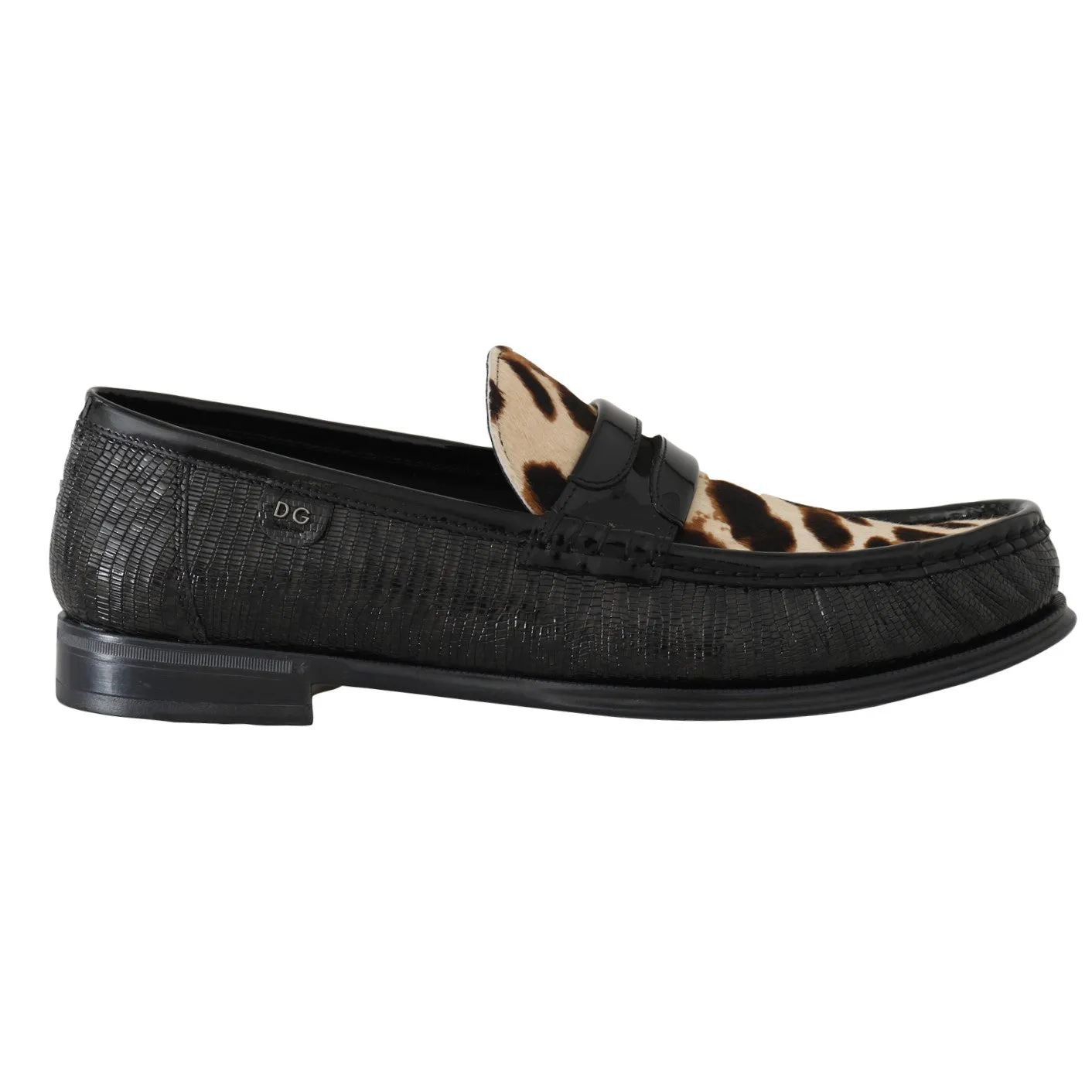 Moccasins Green Leather Pony Loafers