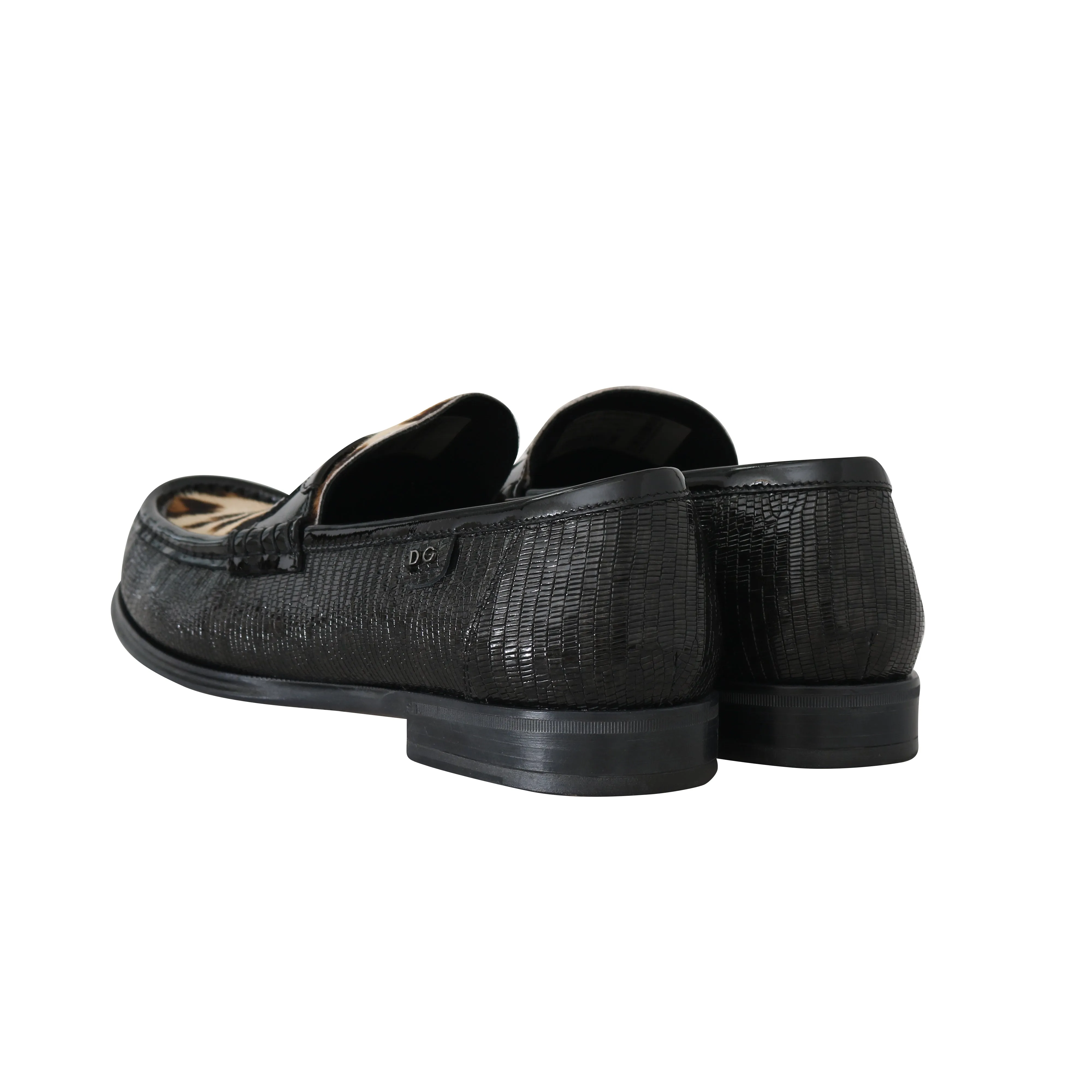 Moccasins Green Leather Pony Loafers