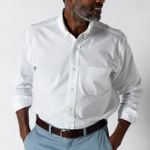 Morris Solid Cotton Oxford Sport Shirt - White
