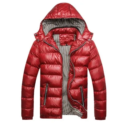 Mountainskin Solid Hooded Men's Winter Jackets Casual Parkas Men Coats Thick Thermal Shiny Coats Slim Fit Brand Clothing SA045
