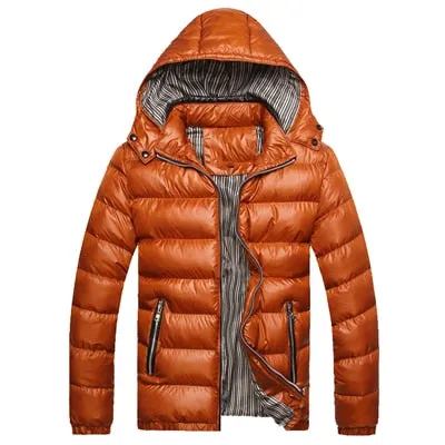 Mountainskin Solid Hooded Men's Winter Jackets Casual Parkas Men Coats Thick Thermal Shiny Coats Slim Fit Brand Clothing SA045