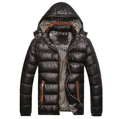Mountainskin Solid Hooded Men's Winter Jackets Casual Parkas Men Coats Thick Thermal Shiny Coats Slim Fit Brand Clothing SA045