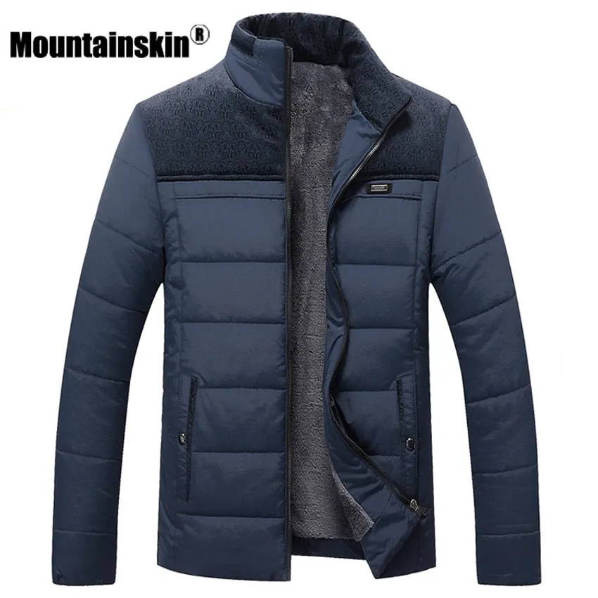Mountainskin Thick Winter Coats Men's Jackets 4XL Fleece Casual Parkas Men Outerwear Solid Male Jackets Brand Clothing SA348