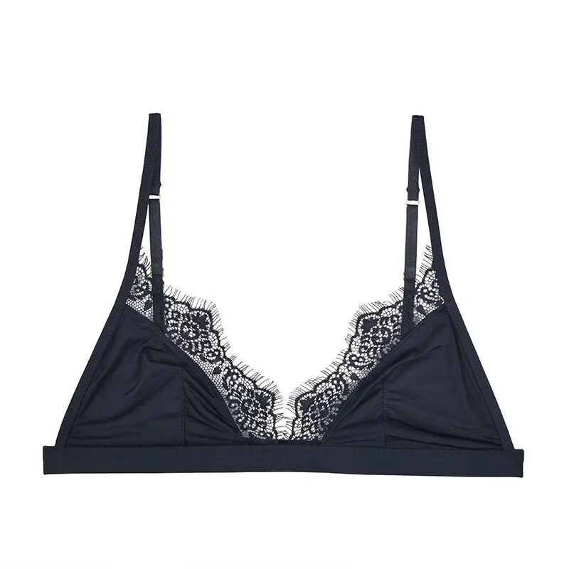 Mulberry Silk Wire-Free Bralette for Women - 3/4 Cups, Natural Silk Lining, Sexy Push Up for Small Chest
