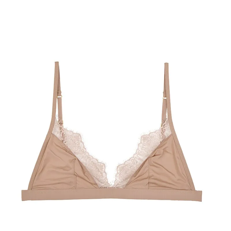 Mulberry Silk Wire-Free Bralette for Women - 3/4 Cups, Natural Silk Lining, Sexy Push Up for Small Chest