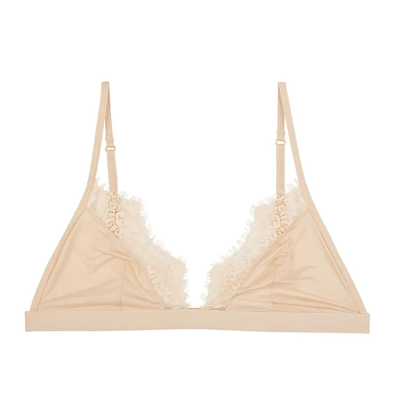 Mulberry Silk Wire-Free Bralette for Women - 3/4 Cups, Natural Silk Lining, Sexy Push Up for Small Chest