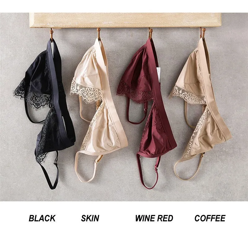 Mulberry Silk Wire-Free Bralette for Women - 3/4 Cups, Natural Silk Lining, Sexy Push Up for Small Chest