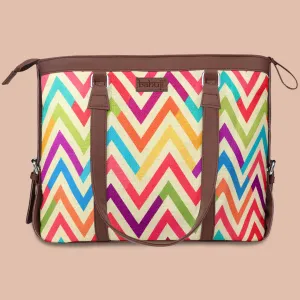 Multi-colour Designer Zigzag Patten Women's Office HandBag