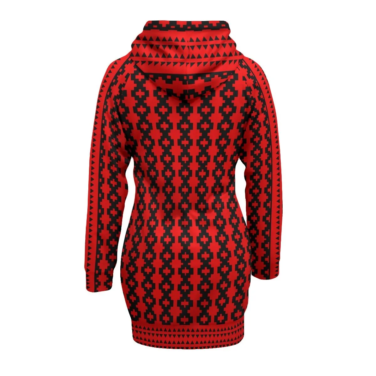 Native Print Women's Pullover Hoodie With Raglan Sleeve
