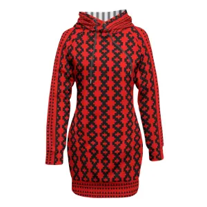 Native Print Women's Pullover Hoodie With Raglan Sleeve