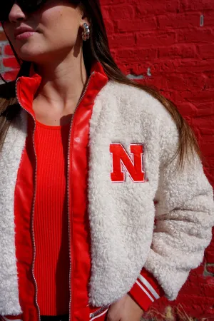 Nebraska Leather Trim Sherpa Jacket