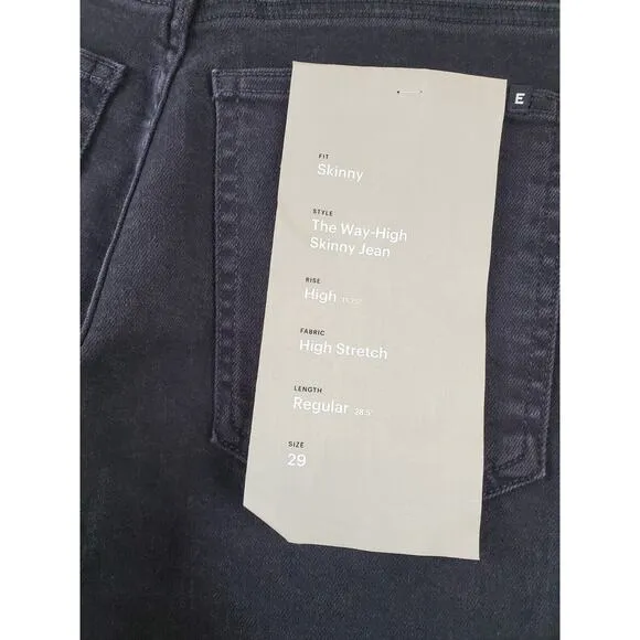 New EVERLANE Womens 29 Jeans The Way High Skinny Stretch Black High Rise