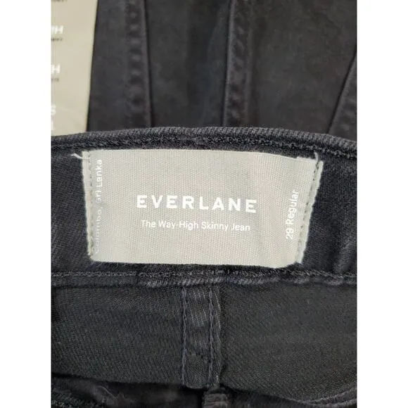 New EVERLANE Womens 29 Jeans The Way High Skinny Stretch Black High Rise