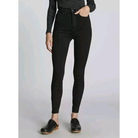 New EVERLANE Womens 29 Jeans The Way High Skinny Stretch Black High Rise