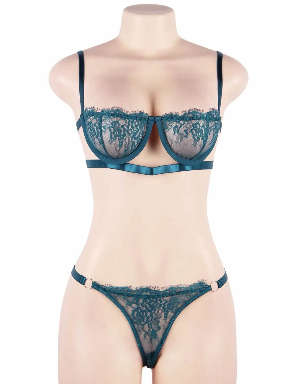 New High Quality Beautiful Lingerie Lace Bra Set With Steel ring