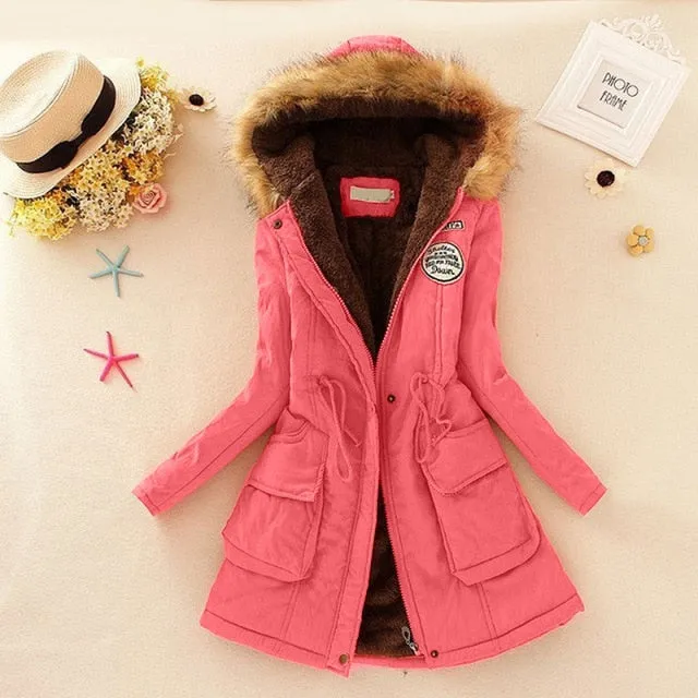 New Long Parkas Female Womens Winter Jacket Coat Thick Cotton Warm Jacket Womens Outwear Parkas Plus Size Fur Coat 2018