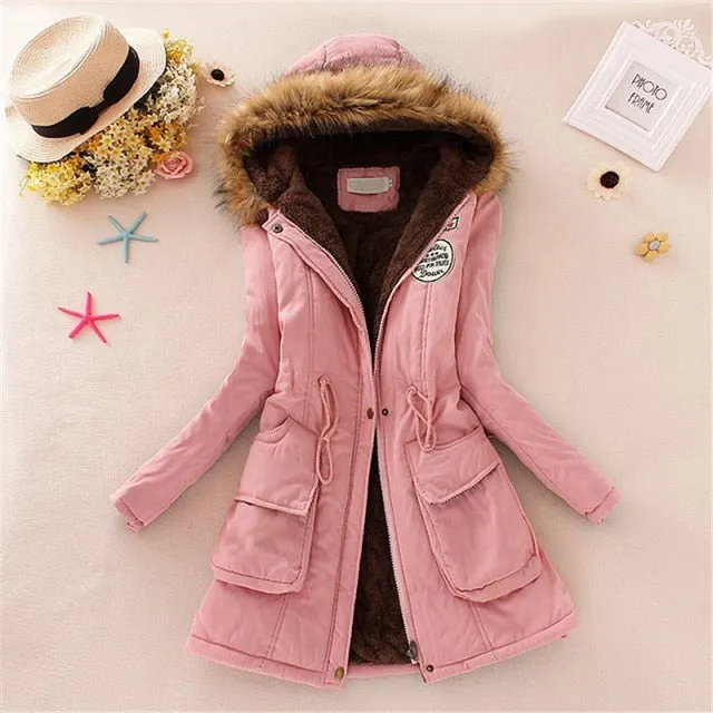 New Long Parkas Female Womens Winter Jacket Coat Thick Cotton Warm Jacket Womens Outwear Parkas Plus Size Fur Coat 2018