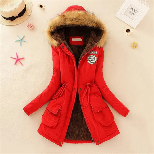 New Long Parkas Female Womens Winter Jacket Coat Thick Cotton Warm Jacket Womens Outwear Parkas Plus Size Fur Coat 2018