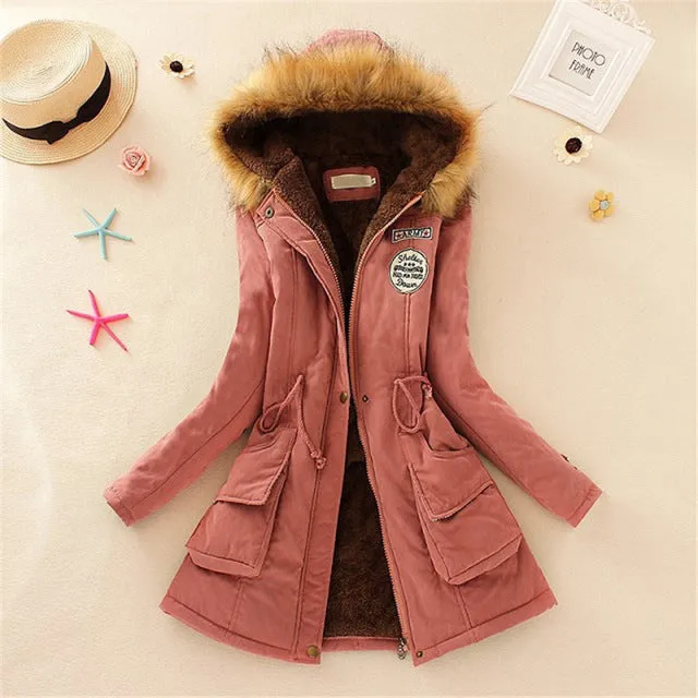 New Long Parkas Female Womens Winter Jacket Coat Thick Cotton Warm Jacket Womens Outwear Parkas Plus Size Fur Coat 2018
