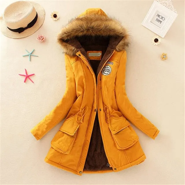 New Long Parkas Female Womens Winter Jacket Coat Thick Cotton Warm Jacket Womens Outwear Parkas Plus Size Fur Coat 2018