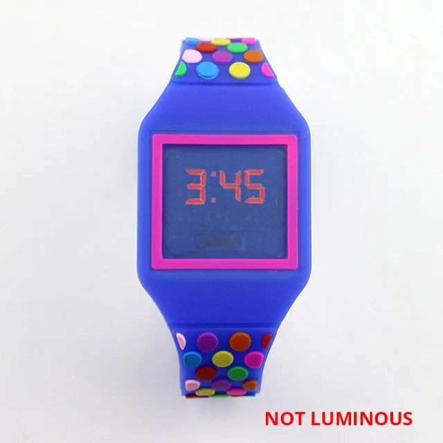 NEW Luminous Princess Elsa Children Watches Kids Spiderman Avengers Cartoon Pattern LED Girls Watch Reloj Infantil Wristwatches