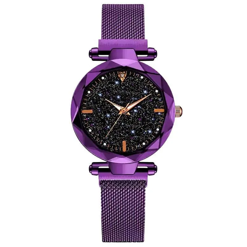New Luxury Women Watches Ladies Watch Starry Sky Magnetic Waterproof Female Wristwatch For Women and Girls