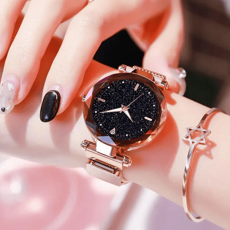 New Luxury Women Watches Ladies Watch Starry Sky Magnetic Waterproof Female Wristwatch For Women and Girls