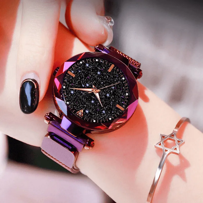 New Luxury Women Watches Ladies Watch Starry Sky Magnetic Waterproof Female Wristwatch For Women and Girls