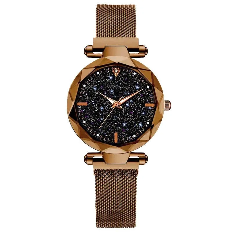 New Luxury Women Watches Ladies Watch Starry Sky Magnetic Waterproof Female Wristwatch For Women and Girls