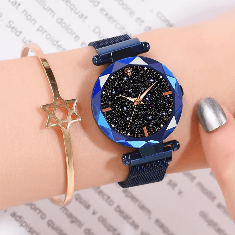 New Luxury Women Watches Ladies Watch Starry Sky Magnetic Waterproof Female Wristwatch For Women and Girls