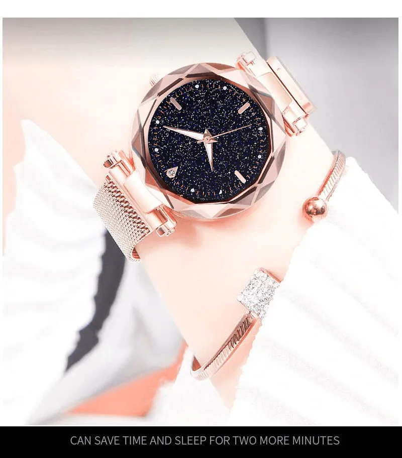 New Luxury Women Watches Ladies Watch Starry Sky Magnetic Waterproof Female Wristwatch For Women and Girls