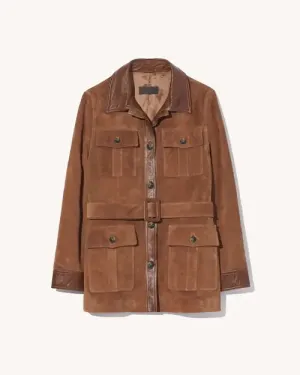 Nili Lotan - Mila Suede jacket in Martora/Cognac
