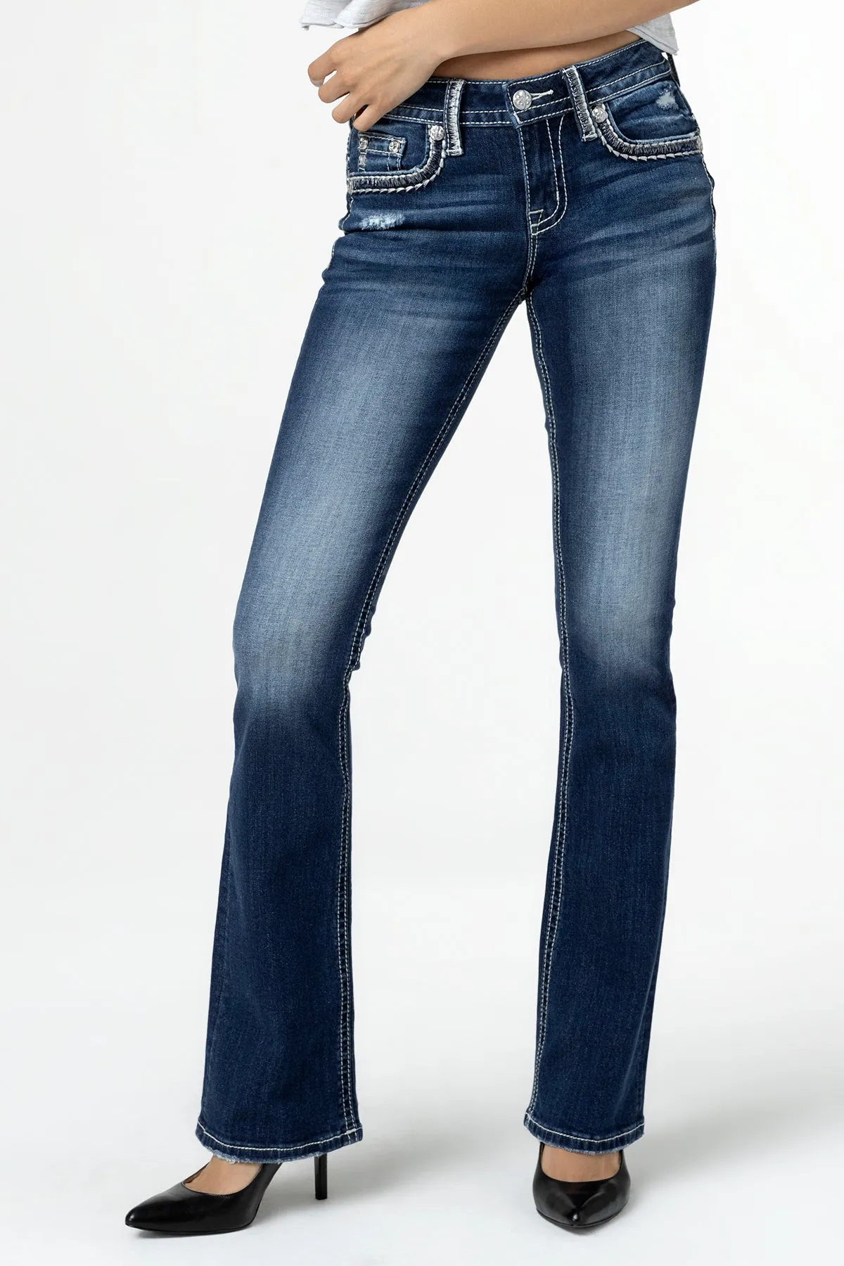 Nora Stitched Bootcut Jeans