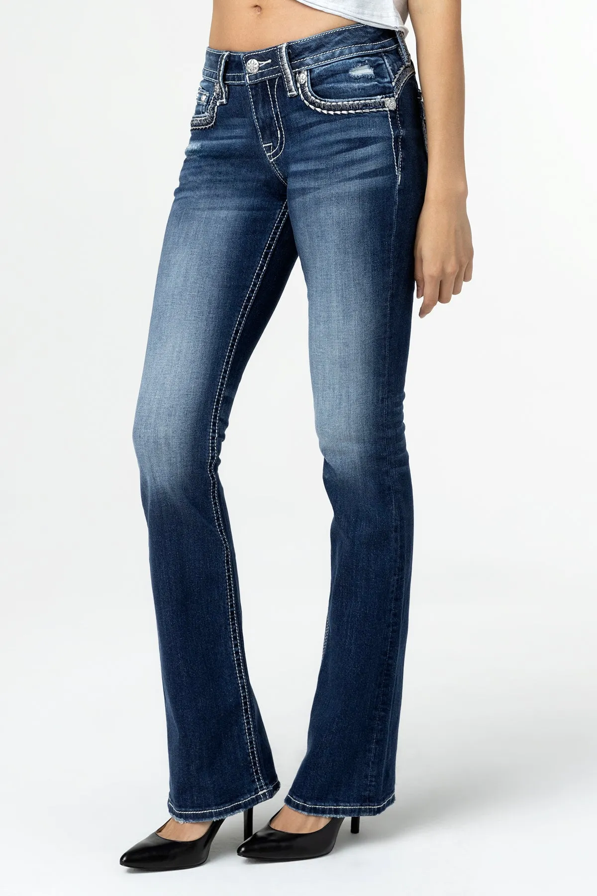 Nora Stitched Bootcut Jeans