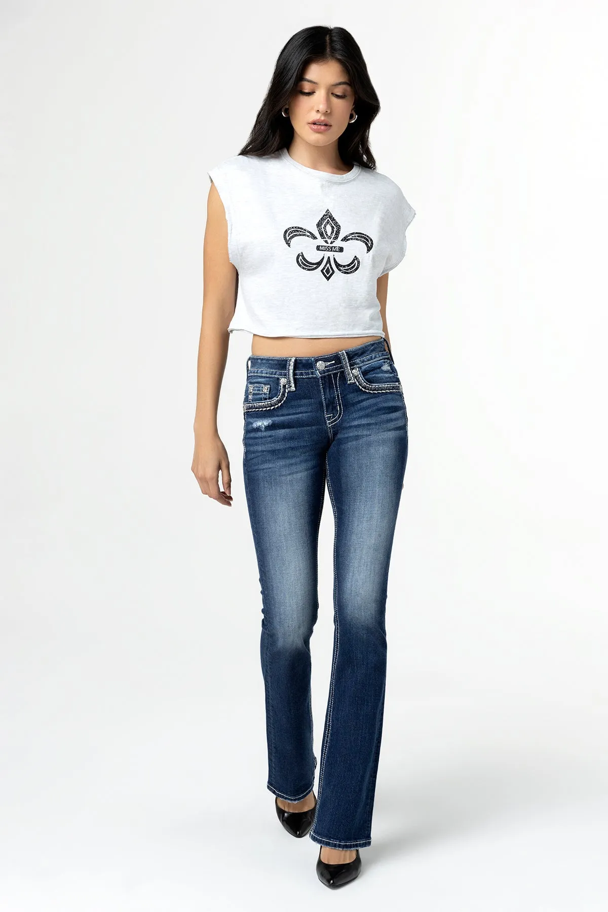Nora Stitched Bootcut Jeans